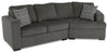 Made in Canada Legend 2-Piece Right-Facing Chenille Fabric Cuddler Sectional - Pewter Brown | Sofa sectionnel de droite Legend 2 pièces fabriqué au Canada en tissu de chenille avec fauteuil enveloppant - brun étain