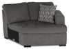 Made in Canada Legend 2-Piece Right-Facing Chenille Fabric Cuddler Sectional - Pewter Brown | Sofa sectionnel de droite Legend 2 pièces fabriqué au Canada en tissu de chenille avec fauteuil enveloppant - brun étain