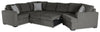 Made in Canada Legend 3-Piece Right-Facing Chenille Fabric Cuddler Sleeper Sectional - Pewter Brown | Sofa-lit sectionnel de droite Legend 3 pièces fabriqué au Canada en tissu de chenille avec fauteuil enveloppant - brun étain