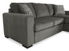 Made in Canada Legend 2-Piece Right-Facing Chenille Fabric Sleeper Sectional with Storage Chaise - Pewter Brown | Sofa-lit sectionnel de droite Legend 2 pièces fabriqué au Canada en tissu de chenille avec fauteuil long de rangement - brun étain