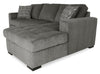Made in Canada Legend 2-Piece Right-Facing Chenille Fabric Sleeper Sectional with Storage Chaise - Pewter Brown | Sofa-lit sectionnel de droite Legend 2 pièces fabriqué au Canada en tissu de chenille avec fauteuil long de rangement - brun étain