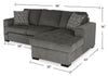 Made in Canada Legend 2-Piece Right-Facing Chenille Fabric Sleeper Sectional with Storage Chaise - Pewter Brown | Sofa-lit sectionnel de droite Legend 2 pièces fabriqué au Canada en tissu de chenille avec fauteuil long de rangement - brun étain