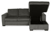 Made in Canada Legend 2-Piece Right-Facing Chenille Fabric Sleeper Sectional with Storage Chaise - Pewter Brown | Sofa-lit sectionnel de droite Legend 2 pièces fabriqué au Canada en tissu de chenille avec fauteuil long de rangement - brun étain