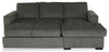 Made in Canada Legend 2-Piece Right-Facing Chenille Fabric Sleeper Sectional with Storage Chaise - Pewter Brown | Sofa-lit sectionnel de droite Legend 2 pièces fabriqué au Canada en tissu de chenille avec fauteuil long de rangement - brun étain