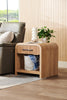Lenore 24” Modern End Table with Storage, Shelf and USB Port - Natural | Table de bout moderne Lenore de 24 po avec rangement, tablette et ports USB - naturelle