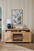 Scott Living Lenore 60" Electric Fireplace TV Stand with Storage - Natural | Meuble pour téléviseur Scott Living Lenore de 60 po avec foyer électrique et rangement - naturel | LENNTFIR
