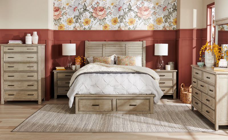 Commode verticale Levi de 39 po (L) x 56 po (H) à 6 tiroirs en bois pour la chambre à coucher - gris bois de grève