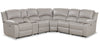 Marcel 6-Piece Genuine Leather Power Reclining Sectional with Storage Console and USB Port - Grey | Sofa sectionnel à inclinaison électrique Marcel 6 pièces en cuir véritable avec console de rangement et port USB - gris
