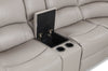 Marcel 6-Piece Genuine Leather Power Reclining Sectional with Storage Console and USB Port - Grey | Sofa sectionnel à inclinaison électrique Marcel 6 pièces en cuir véritable avec console de rangement et port USB - gris