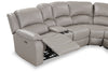 Marcel 6-Piece Genuine Leather Power Reclining Sectional with Storage Console and USB Port - Grey | Sofa sectionnel à inclinaison électrique Marcel 6 pièces en cuir véritable avec console de rangement et port USB - gris