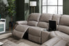 Marcel 6-Piece Genuine Leather Power Reclining Sectional with Storage Console and USB Port - Grey | Sofa sectionnel à inclinaison électrique Marcel 6 pièces en cuir véritable avec console de rangement et port USB - gris