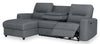 Meadow 2-Piece Left-Facing Chenille Fabric Power Reclining Sectional with Storage Chaise - Denim | Sofa sectionnel de gauche à inclinaison électrique Meadow 2 pièces en tissu de chenille avec fauteuil long de rangement - denim