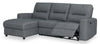 Meadow 2-Piece Left-Facing Chenille Fabric Power Reclining Sectional with Storage Chaise - Denim | Sofa sectionnel de gauche à inclinaison électrique Meadow 2 pièces en tissu de chenille avec fauteuil long de rangement - denim