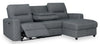 Meadow 2-Piece Right-Facing Chenille Fabric Power Reclining Sectional with Storage Chaise - Denim | Sofa sectionnel de droite à inclinaison électrique Meadow 2 pièces en tissu de chenille avec fauteuil long de rangement - denim