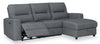 Meadow 2-Piece Right-Facing Chenille Fabric Power Reclining Sectional with Storage Chaise - Denim | Sofa sectionnel de droite à inclinaison électrique Meadow 2 pièces en tissu de chenille avec fauteuil long de rangement - denim