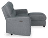 Meadow 2-Piece Right-Facing Chenille Fabric Power Reclining Sectional with Storage Chaise - Denim | Sofa sectionnel de droite à inclinaison électrique Meadow 2 pièces en tissu de chenille avec fauteuil long de rangement - denim
