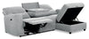 Meadow 2-Piece Right-Facing Chenille Fabric Power Reclining Sectional with Storage Chaise - River Grey | Sofa sectionnel de droite à inclinaison électrique Meadow 2 pièces en tissu de chenille avec fauteuil long de rangement - gris rivière