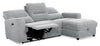 Meadow 2-Piece Right-Facing Chenille Fabric Power Reclining Sectional with Storage Chaise - River Grey | Sofa sectionnel de droite à inclinaison électrique Meadow 2 pièces en tissu de chenille avec fauteuil long de rangement - gris rivière