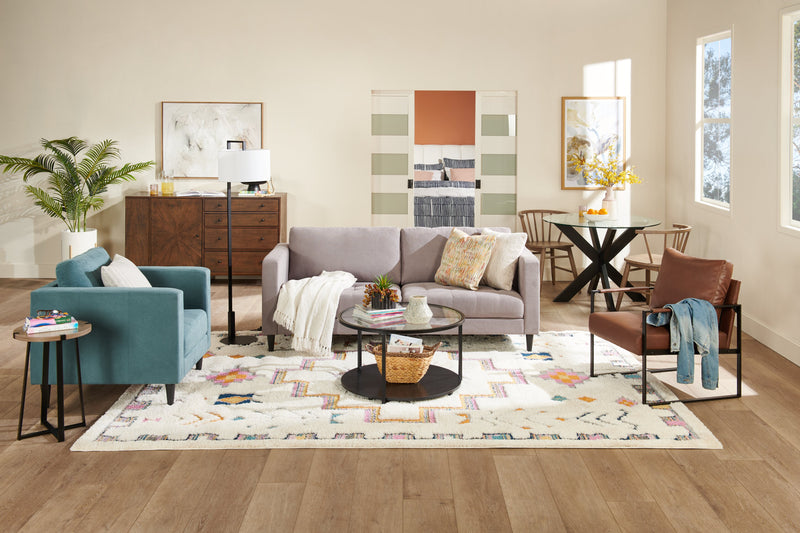 Sofa Metro de 78 po en tissu avec coussins de siège capitonnés et coussins de dossier réversibles - gris