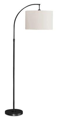 Lampe à pied arquée de 65 po en métal noir