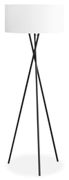 Lampe à pied de style trépied de 62 po en métal noir