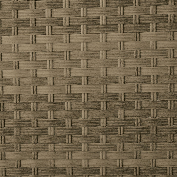 Ensemble de conversation à toit Montego 6 pièces pour la terrasse à l’extérieur avec sofa muni d’un toit, 2 fauteuils sans accoudoirs, pouf et table à café et table de bout avec dessus en verre - osier en résine tressé à la main, résistant aux rayons UV et aux intempéries - naturel et beige