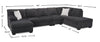 Made in Canada Morgan 3-Piece Right-Facing Chenille Fabric Wrap Sectional with Accent Pillows - Grey | Sofa sectionnel en U de droite Morgan 3 pièces fabriqué au Canada en tissu de chenille avec coussins décoratifs - gris