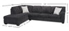 Made in Canada Morgan 2-Piece Left-Facing Chenille Fabric Sectional with Sofa and Accent Pillows - Grey | Sofa sectionnel de gauche Morgan 2 pièces fabriqué au Canada en tissu de chenille avec sofa et coussins décoratifs - gris