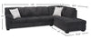 Made in Canada Morgan 2-Piece Right-Facing Chenille Fabric Sectional with Sofa and Accent Pillows - Grey | Sofa sectionnel de droite Morgan 2 pièces fabriqué au Canada en tissu de chenille avec sofa et coussins décoratifs - gris