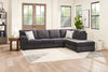 Made in Canada Morgan 2-Piece Right-Facing Chenille Fabric Sectional with Sofa and Accent Pillows - Grey | Sofa sectionnel de droite Morgan 2 pièces fabriqué au Canada en tissu de chenille avec sofa et coussins décoratifs - gris
