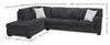 Made in Canada Morgan 2-Piece Left-Facing Chenille Fabric Sofa Bed Sectional with Accent Pillows - Grey | Sofa-lit sectionnel de gauche Morgan 2 pièces fabriqué au Canada en tissu de chenille avec coussins décoratifs - gris