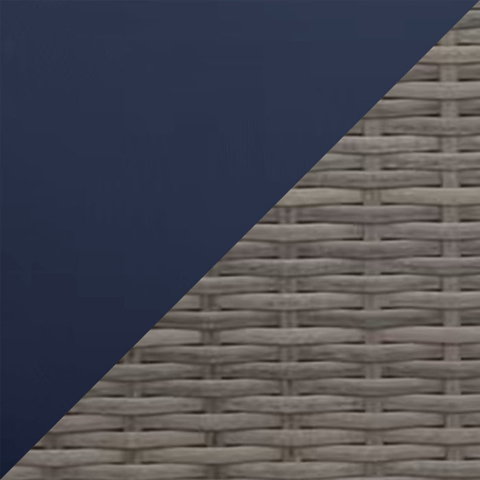 Fauteuil Naples pour la terrasse à l’extérieur - osier en résine tressé à la main, résistant aux rayons UV et aux intempéries - naturel et bleu