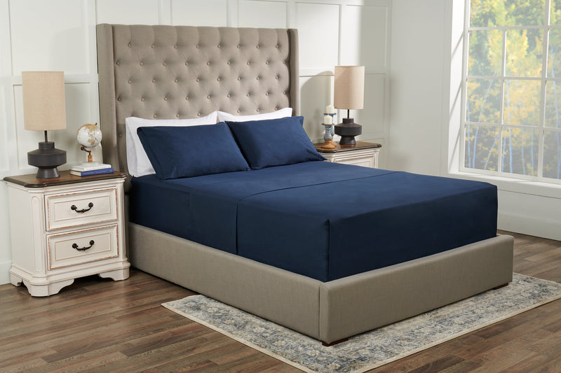 Ensemble de draps Ultra Advanced MasterguardMD 4 pièces pour lit double - bleu marine