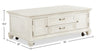 Newman  50" Traditional Lift Top Coffee Table with Storage and Casters - Alabaster White Pine|Table à café traditionnelle Newman de 50 po avec dessus relevable, rangement et roulettes - pin blanc albâtre