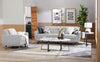 Kort & Co. Nico 22" Modern Oval End Table - White Sinetered Stone with Dark Grey Metal Legs|Table de bout ovale moderne Nico de Kort & Co. de 22 po - pierre frittée blanche avec pattes en métal gris foncé
