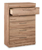 Oakley Bedroom Chest of Drawers, 5-Drawer, 31"W x 45"H, Made in Canada - Natural | Commode verticale de chambre à coucher Oakley de 31 po (L) x 45 po (H) à 5 tiroirs, fabriquée au Canada - naturelle
