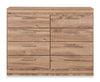 Commode de chambre à coucher Oakley de 49 po (L) x 37 po (H) à 8 tiroirs, fabriquée au Canada - naturelle