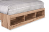 Oakley Platform Bed with Headboard & Storage Frame, Made in Canada, Natural - Queen Size | Lit plateforme Oakley fabriqué au Canada avec tête de lit et cadre de rangement, naturel - format grand lit