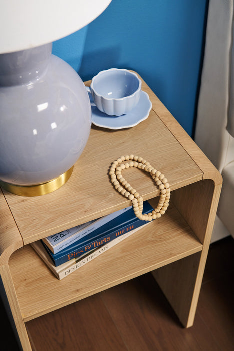 Table de nuit Odin de 18 po (l) x 25,75 po (H) avec tablette de rangement - naturelle
