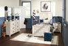 Ottawa 14.75" Square Fabric Storage Ottoman - Navy|Pouf de rangement carré Ottawa de 14,75 po en tissu - bleu marine