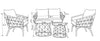 Kort & Co. Panama 5-Piece Patio Conversation Set | Kort & Co. Ensemble de conversation Panama 5 pièces pour la terrasse