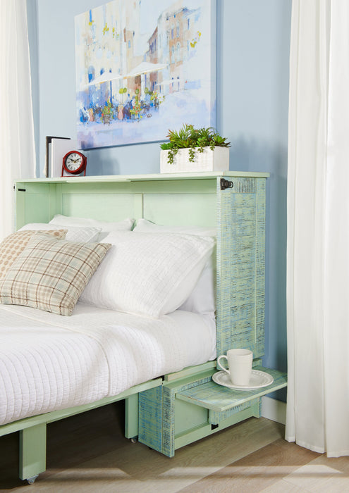 Armoire-lit Parker avec matelas en mousse à mémoire de forme, écume de mer - format grand lit