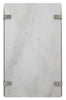 Paradox 48" Modern Coffee Table with Shelf - White Marble Top with Brushed Platinum Frame|Table à café moderne Paradox de 48 po avec tablette - dessus en marbre blanc avec armature platine brossé
