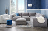 Made in Canada Petite 36" Chenille Fabric Swivel Cuddler Accent Chair - Teddy Star Grey | Fauteuil d’appoint pivotant Cuddler Petite de 36 po fabriqué au Canada en tissu de chenille - gris Teddy Star