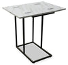 Pia 18" C-Table with Expandable Top - White Marble|Table Pia de 18 po en forme de C avec dessus extensible - marbre blanc