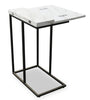 Pia 18" C-Table with Expandable Top - White Marble|Table Pia de 18 po en forme de C avec dessus extensible - marbre blanc