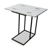 Pia 18" C-Table with Expandable Top - White Marble|Table Pia de 18 po en forme de C avec dessus extensible - marbre blanc