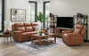 Scott Living Prescott 88.5" Genuine Leather Power Reclining Sofa with Power Headrests - Butternut Brown | Sofa à inclinaison électrique Prescott de Scott Living de 88,5 po en cuir véritable avec appuie-têtes électriques - brun courge musquée