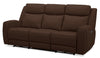 Reign 87" Top-Grain Genuine Leather Power Reclining Sofa with USB Ports - Silverado Chocolate Brown | Sofa à inclinaison électrique Reign de 87 po en cuir véritable de qualité supérieure avec ports USB - brun chocolat Silverado