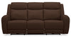 Sofa à inclinaison électrique Reign de 87 po en cuir véritable de qualité supérieure avec ports USB - brun chocolat Silverado